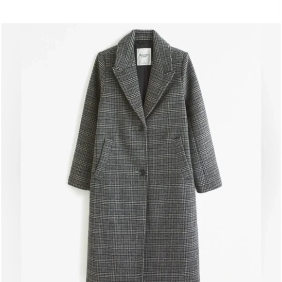 Abercrombie Wool blend tailored topcoat plaid - Picture 1 of 4